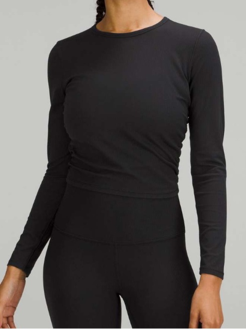 Lululemon All It Takes Ribbed Nulu Long-Sleeve Shirt in Black Sz 4